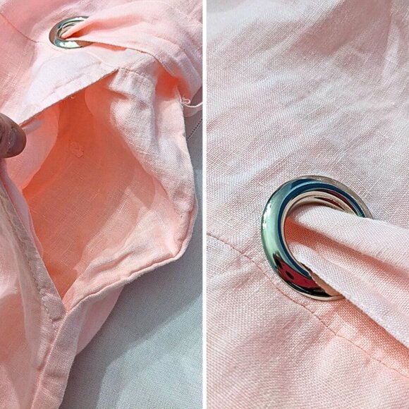 NWT CLAUDIO MILANO Pre-Launch Pink Ruffle Off-Shoulder Linen Jumpsuit #8707 Sz S - Picture 6 of 9